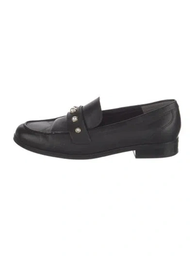 Pre-owned Stuart Weitzman Leather Loafers In Black