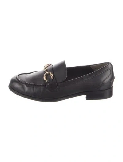 Pre-owned Stuart Weitzman Leather Loafers In Black