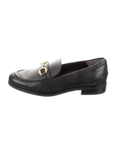 Pre-owned Stuart Weitzman Leather Loafers In Black