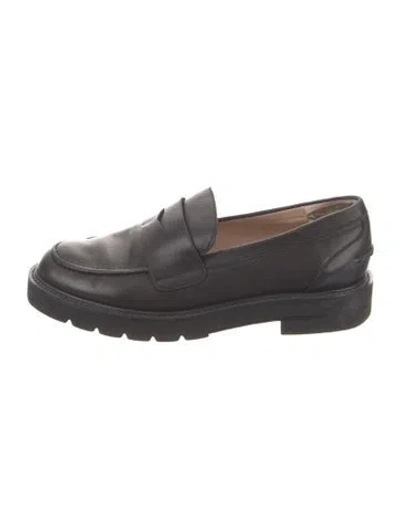 Pre-owned Stuart Weitzman Leather Loafers In Black