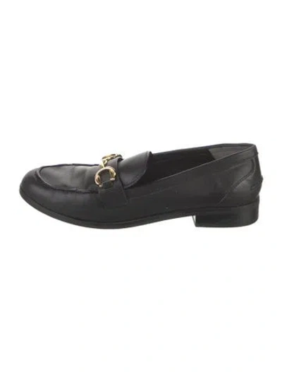 Pre-owned Stuart Weitzman Leather Loafers In Black