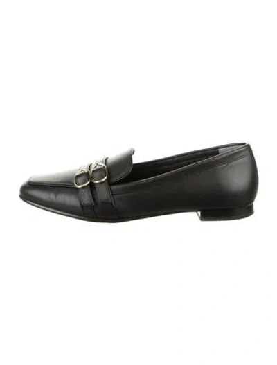 Pre-owned Stuart Weitzman Leather Loafers In Black