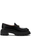 Stuart Weitzman Square Head Loafer Shoes In Black