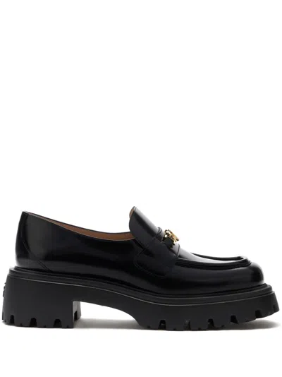 STUART WEITZMAN LEATHER LOAFERS