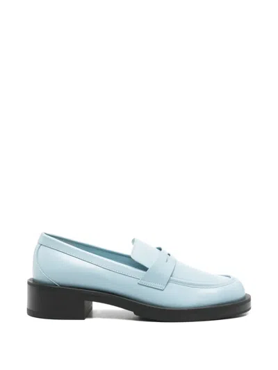 Stuart Weitzman Leather Loafers In Blue