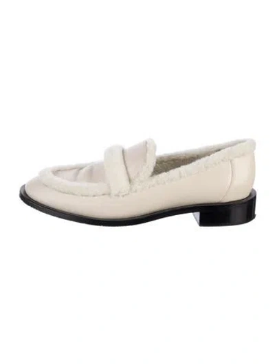 Pre-owned Stuart Weitzman Leather Loafers In Neutral