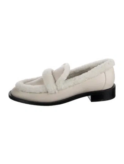 Pre-owned Stuart Weitzman Leather Loafers In Neutrals
