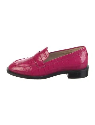 Pre-owned Stuart Weitzman Leather Loafers In Pink