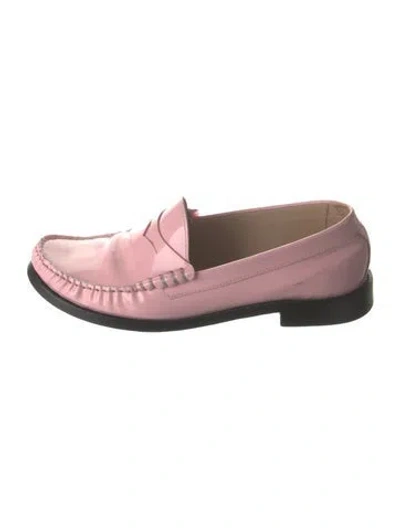 Pre-owned Stuart Weitzman Leather Loafers In Pink