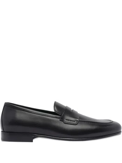 Stuart Weitzman Leather Loafers In Schwarz
