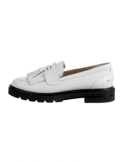 Pre-owned Stuart Weitzman Leather Loafers In Silver