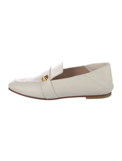 Pre-owned Stuart Weitzman Leather Loafers In White