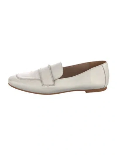 Pre-owned Stuart Weitzman Leather Loafers In White