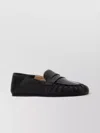 Stuart Weitzman Almond Toe Leather Loafer With Textured Detailing
