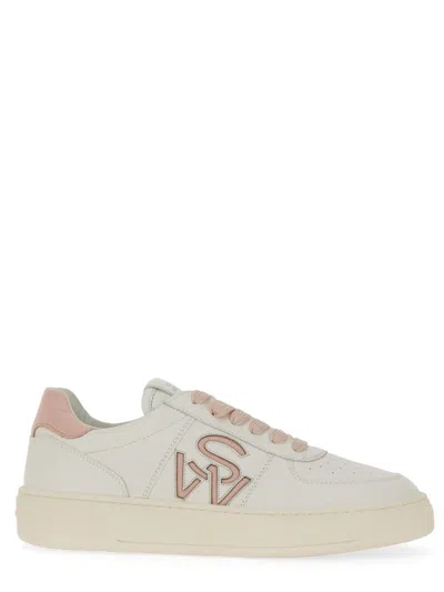Stuart Weitzman Leather Logo Sneakers For Women - Ss24 Collection In White