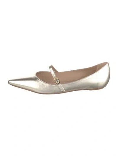 Pre-owned Stuart Weitzman Leather Mary Jane Flats