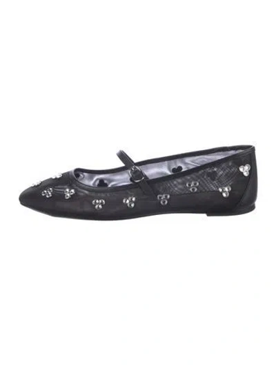 Pre-owned Stuart Weitzman Leather Mary Jane Flats In Black
