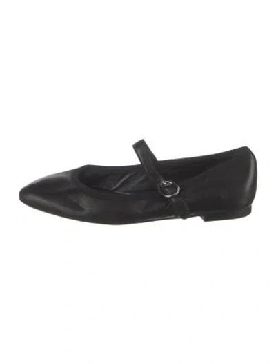 Pre-owned Stuart Weitzman Leather Mary Jane Flats In Black