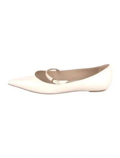 Pre-owned Stuart Weitzman Leather Mary Jane Flats In Neutral