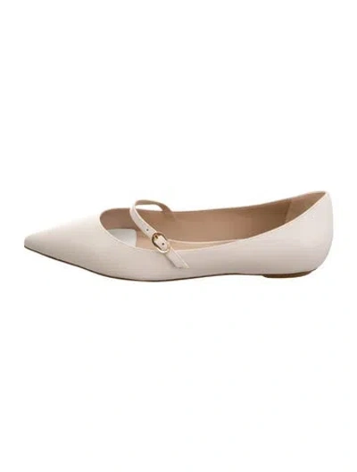 Pre-owned Stuart Weitzman Leather Mary Jane Flats In Neutrals