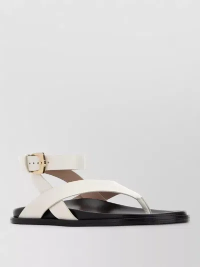 Stuart Weitzman Leather Marycate Thong Sandals Ankle Strap In Multi