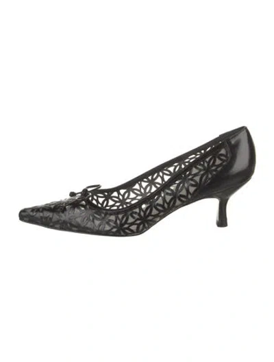 Pre-owned Stuart Weitzman Leather Mesh Accents Pumps