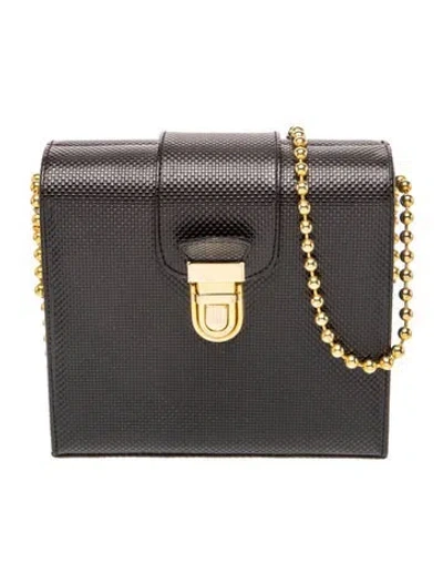 Pre-owned Stuart Weitzman Leather Minaudière In Black