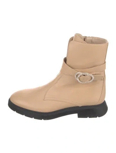 Pre-owned Stuart Weitzman Leather Moto Boots