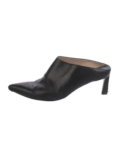 Pre-owned Stuart Weitzman Leather Mules In Black