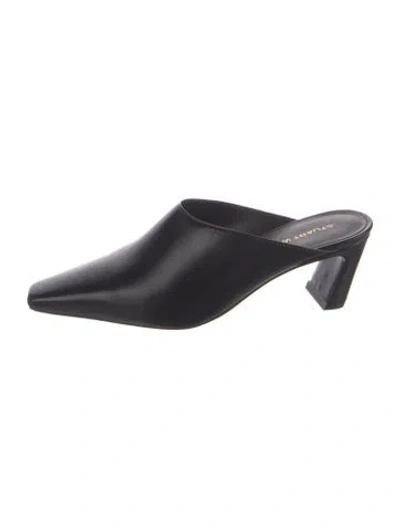 Pre-owned Stuart Weitzman Leather Mules In Black