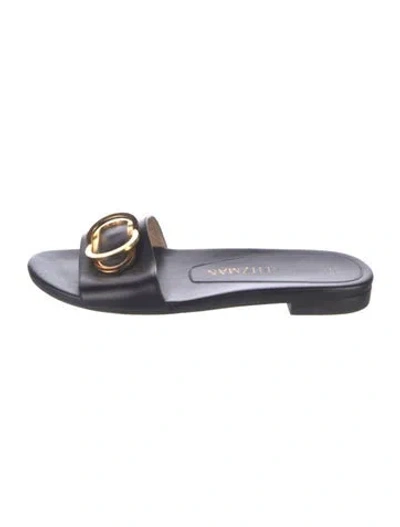 Pre-owned Stuart Weitzman Leather Mules In Black