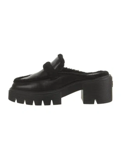 Pre-owned Stuart Weitzman Leather Mules In Black