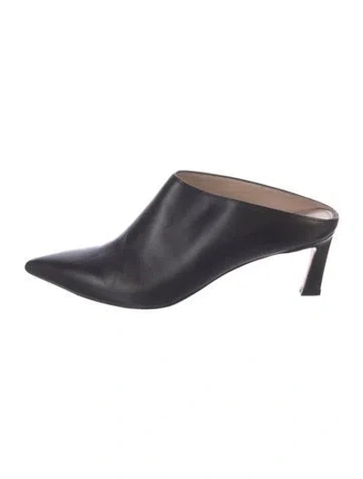 Pre-owned Stuart Weitzman Leather Mules In Blue