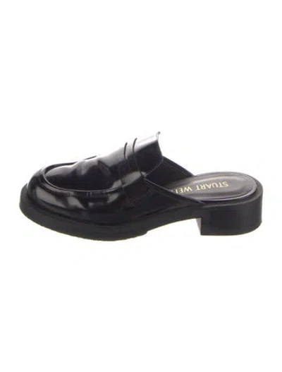 Pre-owned Stuart Weitzman Leather Mules In Blue