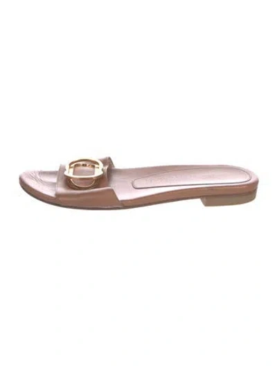 Pre-owned Stuart Weitzman Leather Mules In Brown