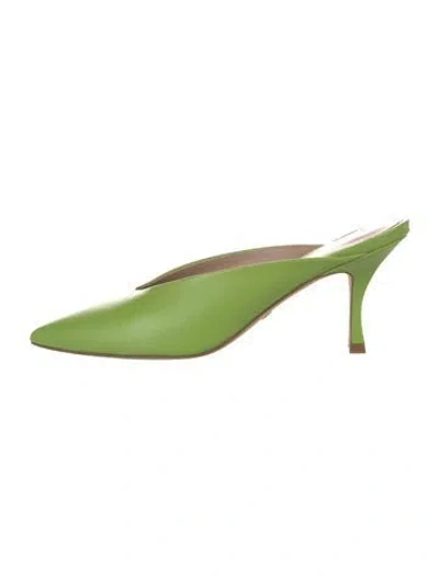 Pre-owned Stuart Weitzman Leather Mules In Green