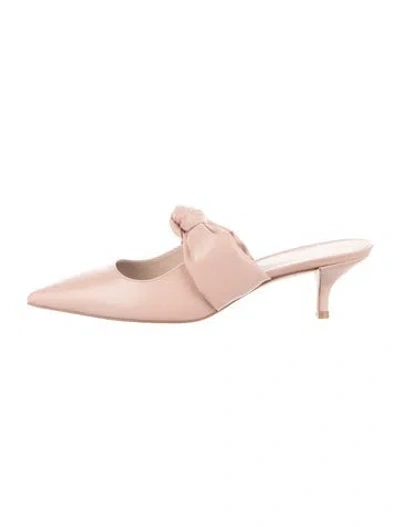 Pre-owned Stuart Weitzman Leather Mules In Pink