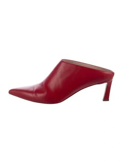 Pre-owned Stuart Weitzman Leather Mules In Red