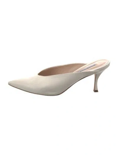 Pre-owned Stuart Weitzman Leather Mules In White