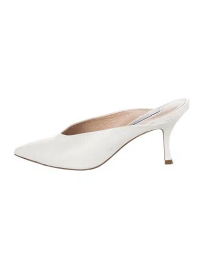 Pre-owned Stuart Weitzman Leather Mules In White