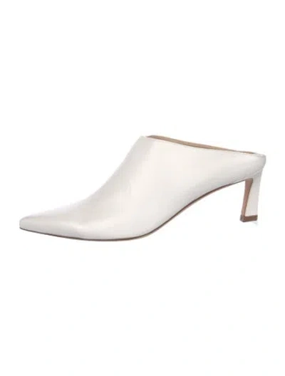 Pre-owned Stuart Weitzman Leather Mules In White