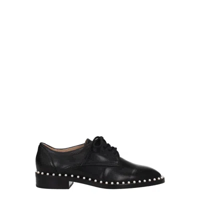 Stuart Weitzman Leather Oxfords And Men's Derby In Black