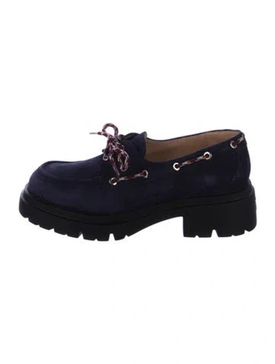 Pre-owned Stuart Weitzman Leather Oxfords In Blue