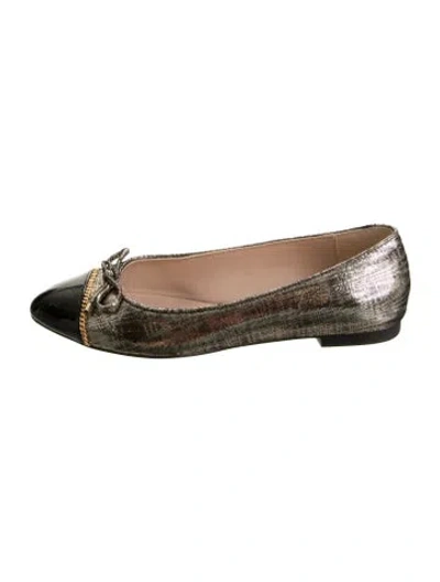 Pre-owned Stuart Weitzman Leather Patterned Ballet Flats