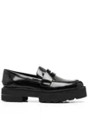 Stuart Weitzman Ultralift Calfskin Penny Loafers In Black