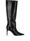 Stuart Weitzman Leather Pointed-toe Knee-high Boots In Black