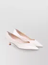 Stuart Weitzman Leather Pointed Toe Pumps With Patent Finish