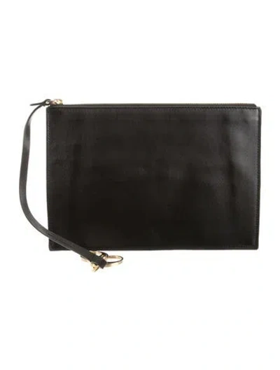 Pre-owned Stuart Weitzman Leather Pouch In Black