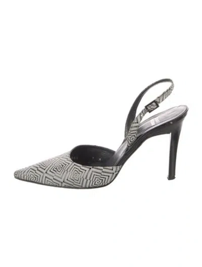 Pre-owned Stuart Weitzman Leather Printed Slingback Pumps In Neutral