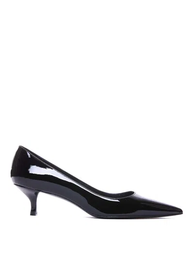 Stuart Weitzman Eva 35 Patent-leather Pumps In Black